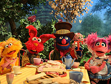 Zoe, Elmo, Grover and Abby