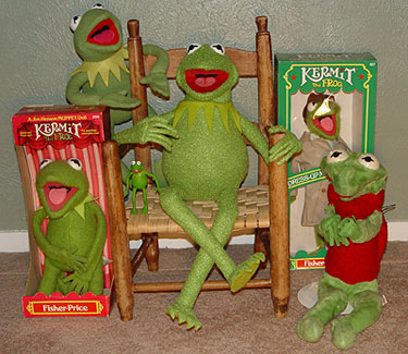 Realistic kermit store the frog puppet