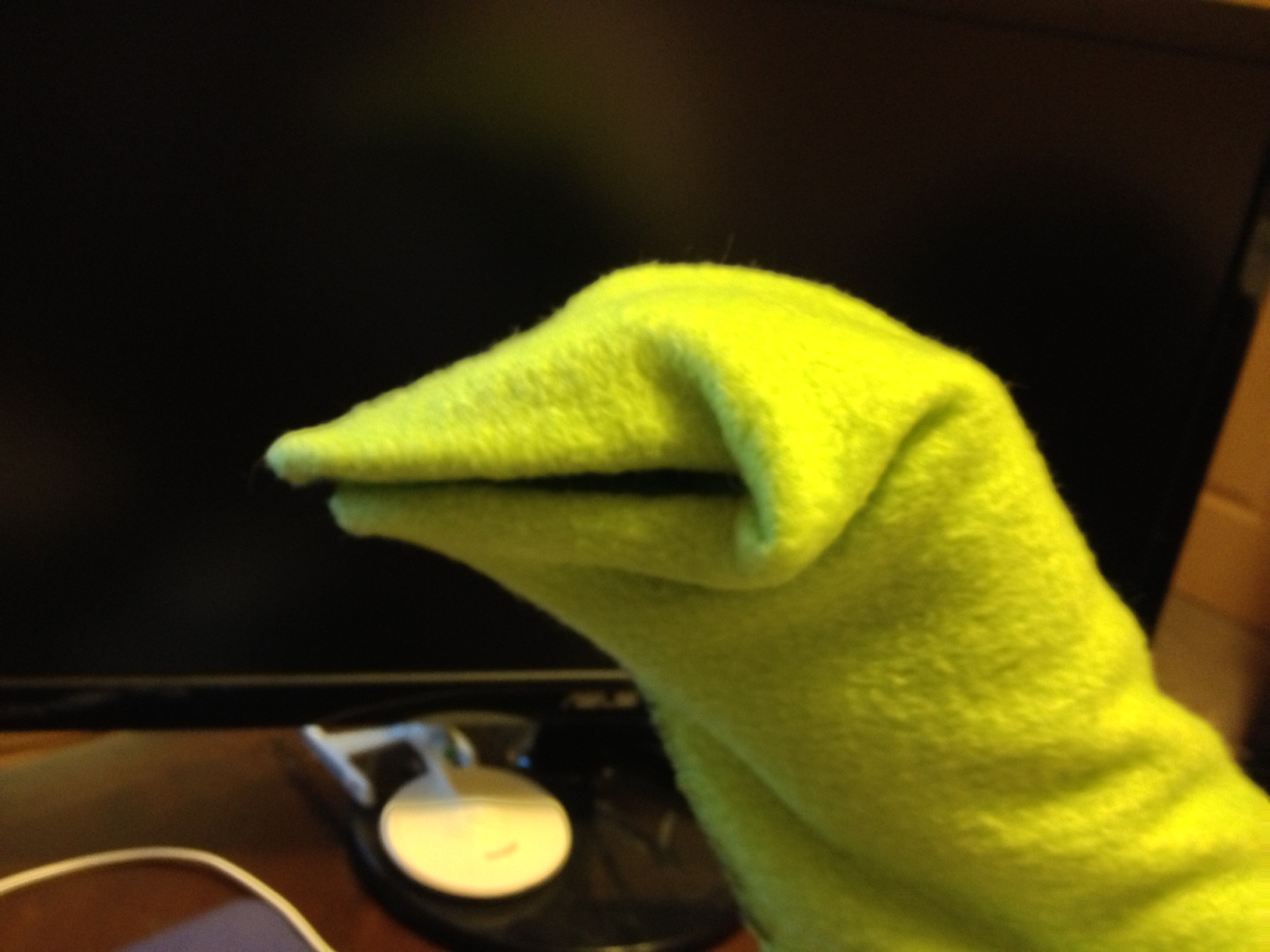 homemade kermit puppet