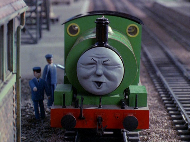 Percy's shut-eyed face. 